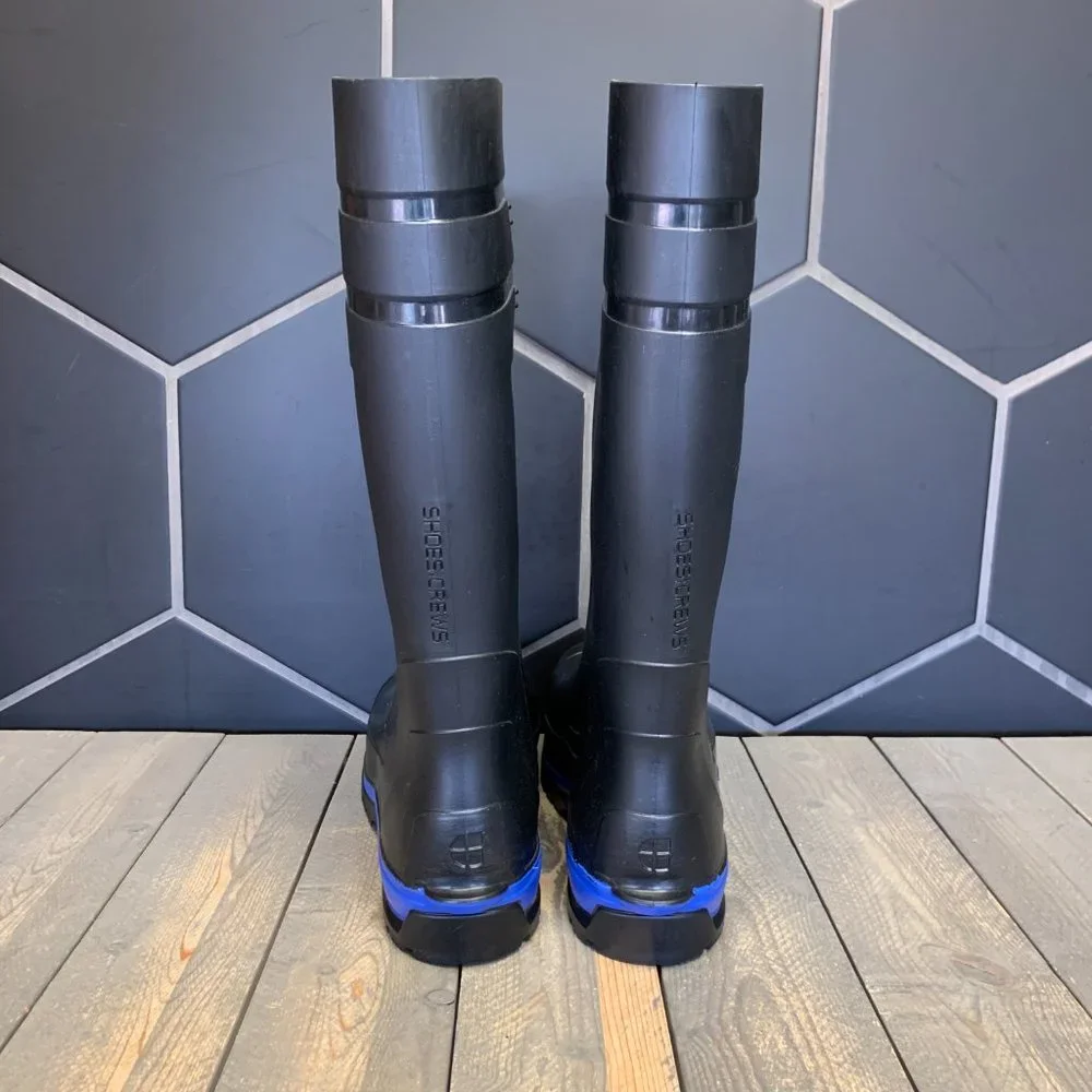 ~New W/O Box! Mens Shoes4Crews Sentry Black Blue Knee High Boots Oil & Slip Work